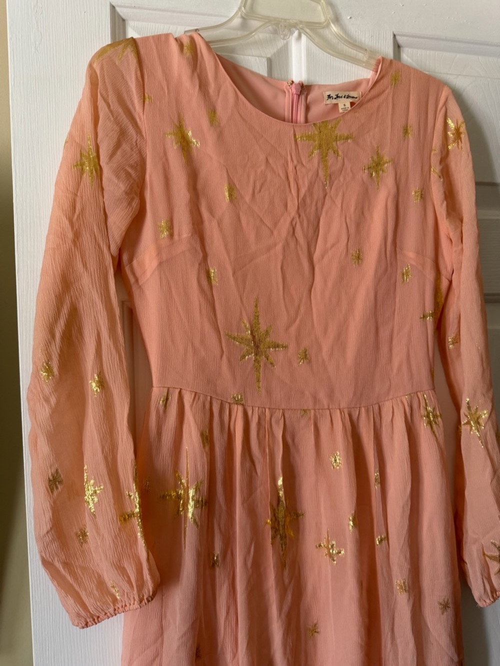 For Love and Lemons Gilded Star maxi dress. Size small. Peachy pink and gold - Picture 6 of 9